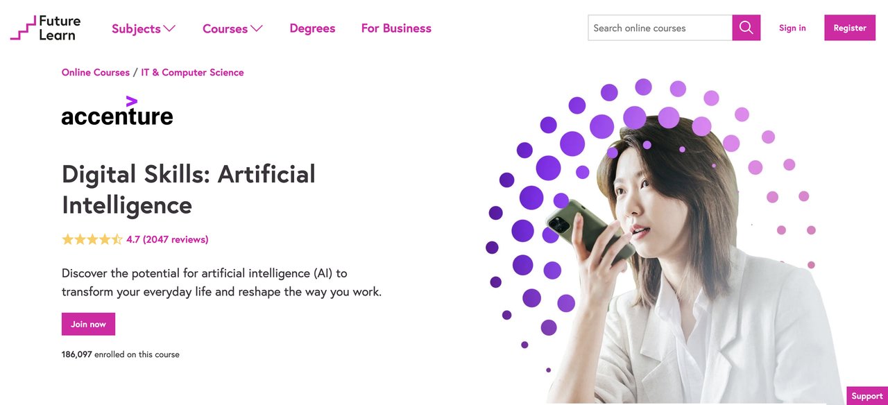 Digital Skills Artificial Intelligence Course by FutureLearn