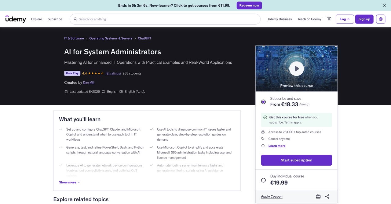 AI for System Administrators by Udemy