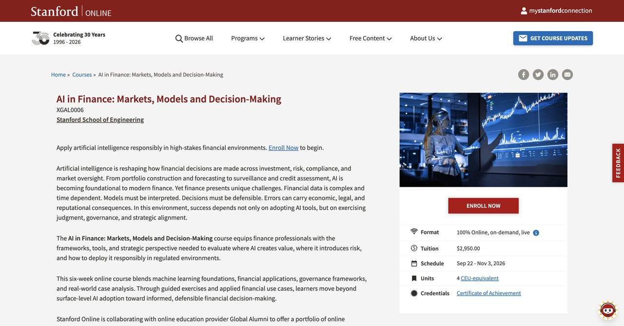 AI in Finance - Stanford Online