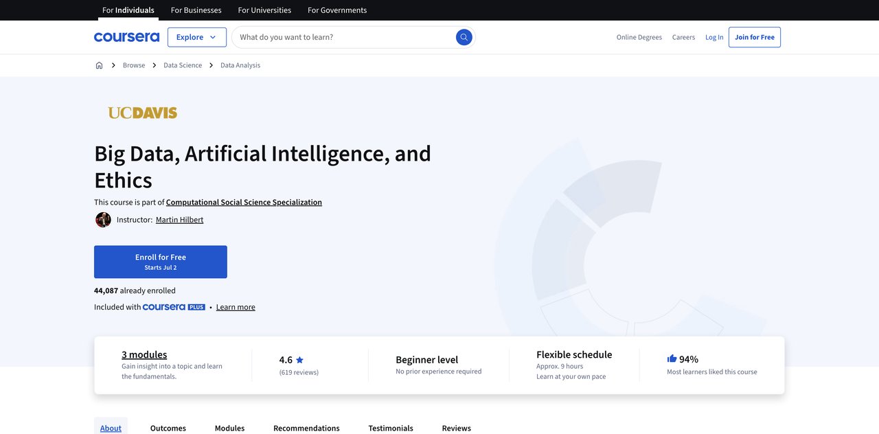Big Data, Artificial Intelligence and Ethics by University of California, Davis