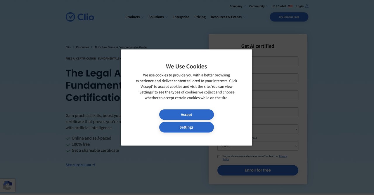 Clio Legal AI Fundamentals Certification