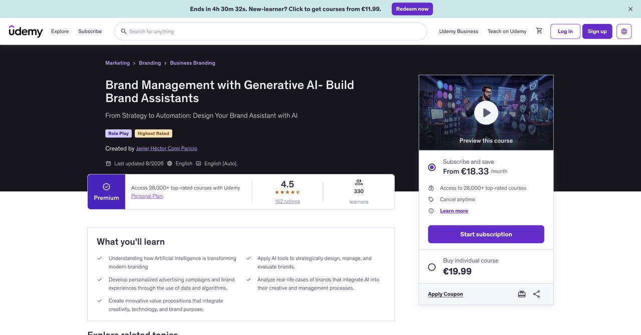 Brand Management with Generative AI by Udemy