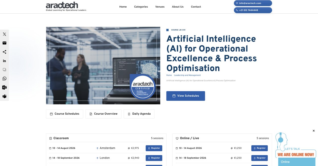 Artificial Intelligence for Operational Excellence and Process Optimisation by Aractech