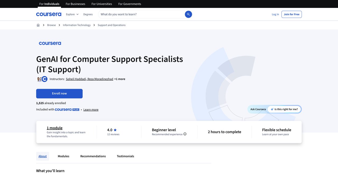 GenAI for Computer Support Specialists