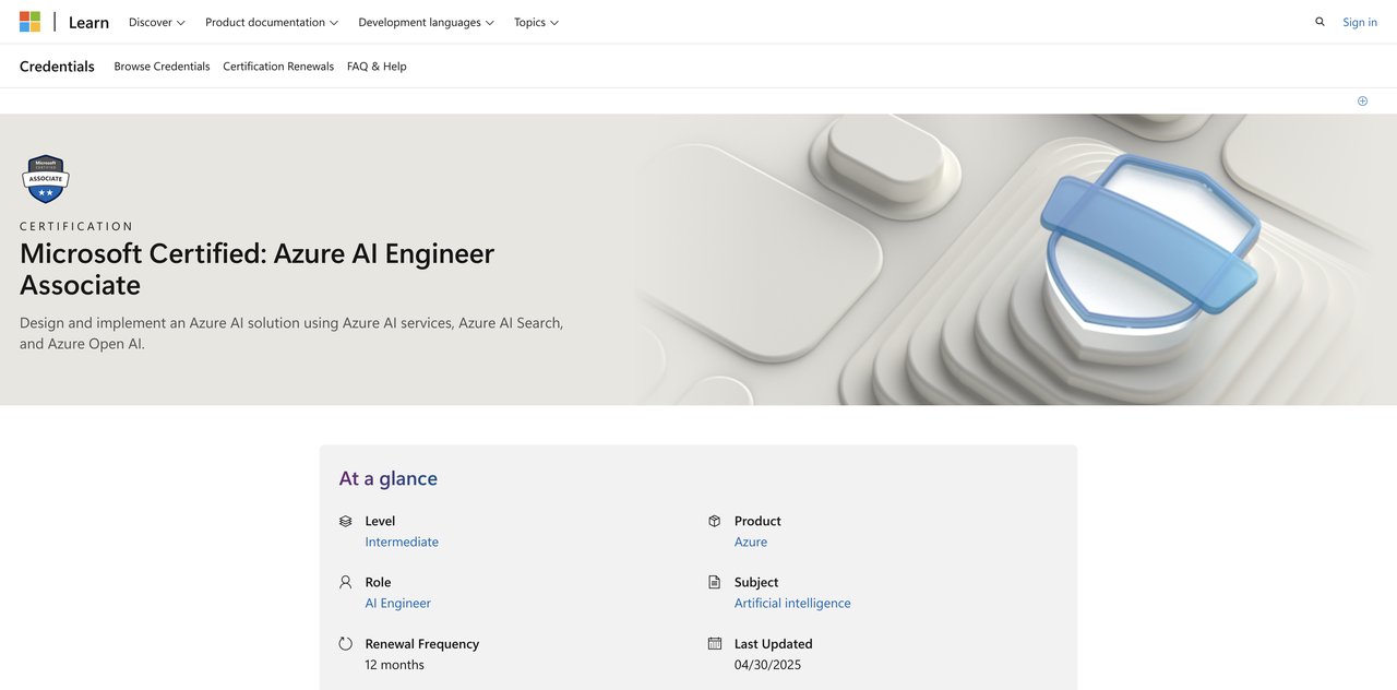 Microsoft Certified: Azure AI Engineer Associate