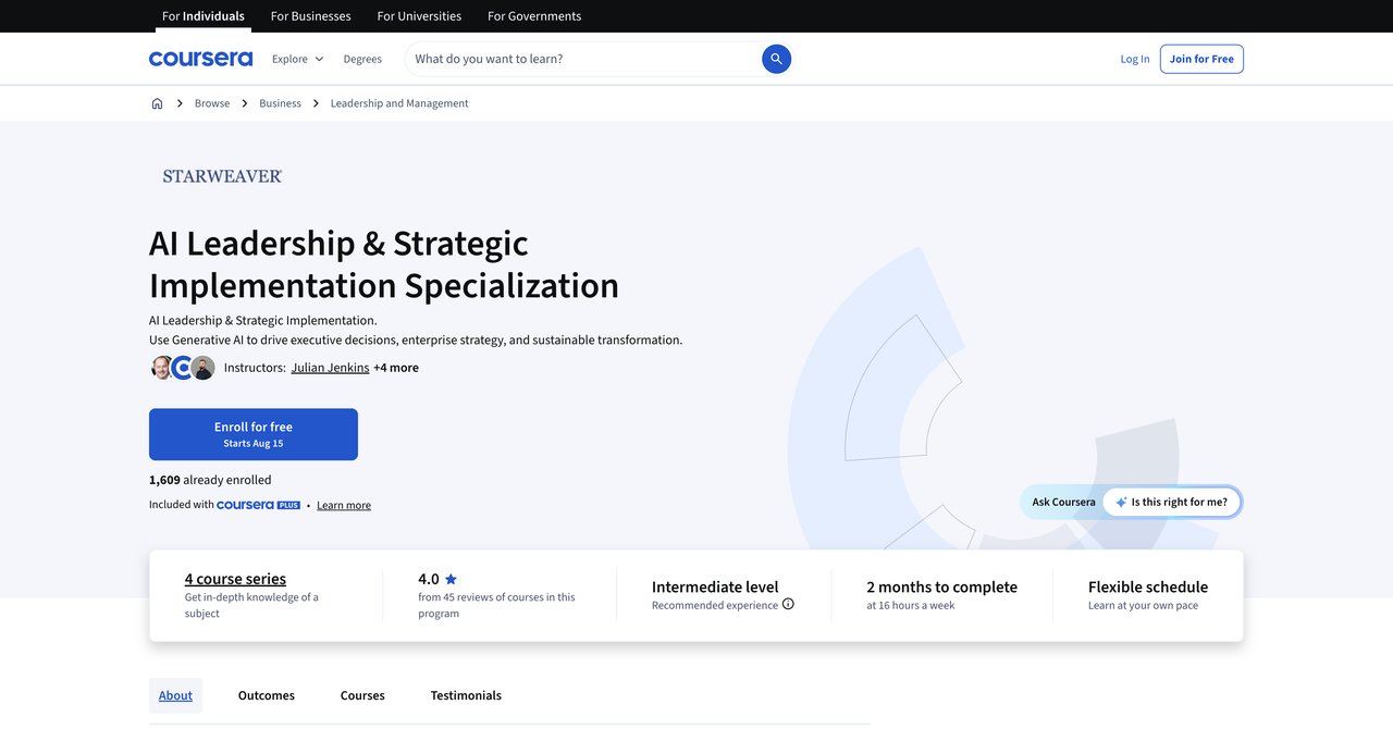Coursera AI Leadership Course