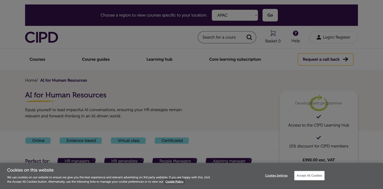 AI for Human Resources Course by CIPD