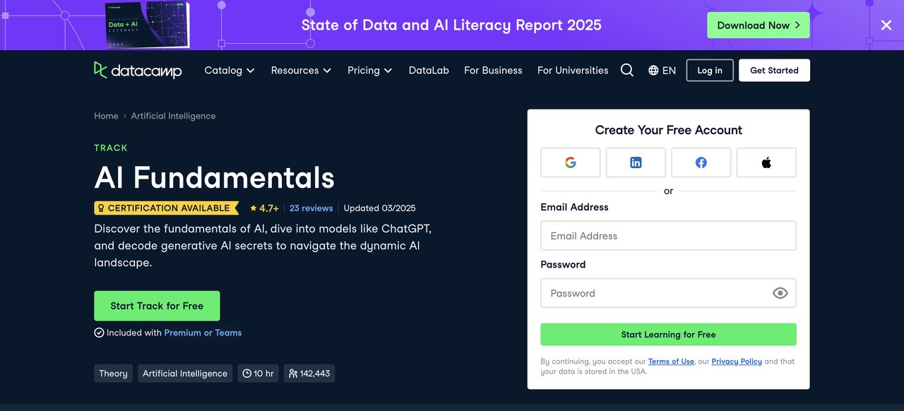DataCamp’s AI Fundamentals Certification