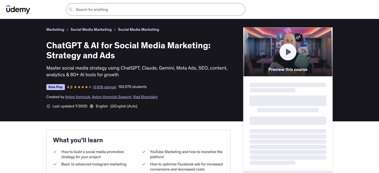 ChatGPT & AI for Social Media Marketing