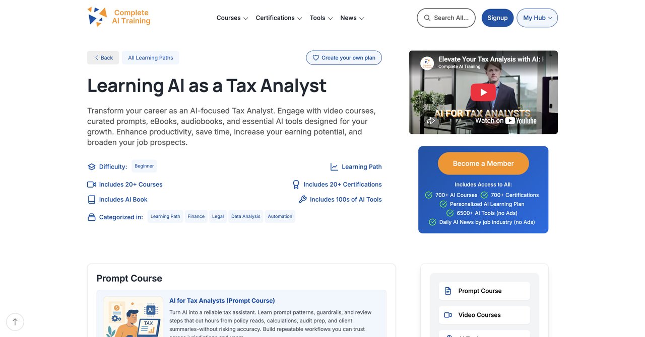 CompleteAI Training AI for Tax Analysts course