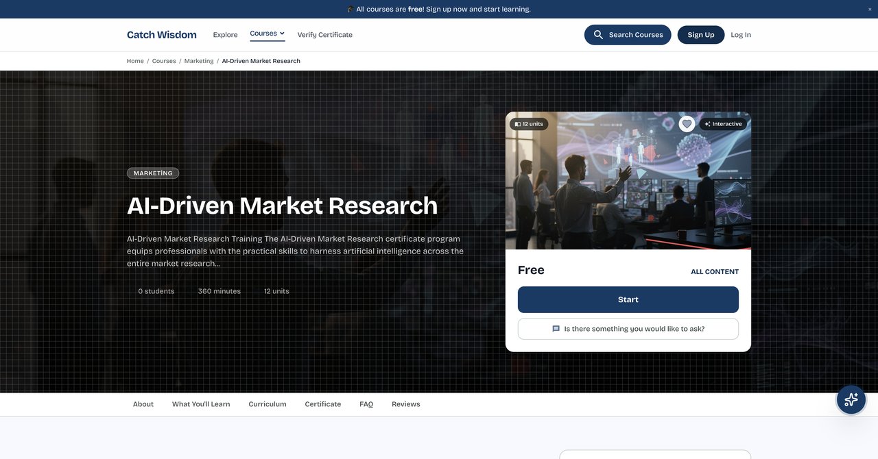 Catch Wisdom AI-Driven Market Research Course