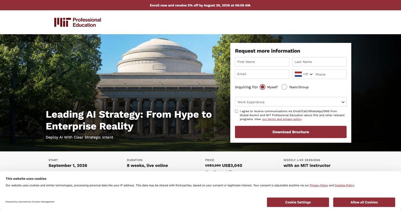Leading AI Strategy MIT Course