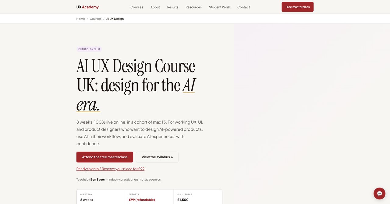 AI UX Design Course by UX Academy London