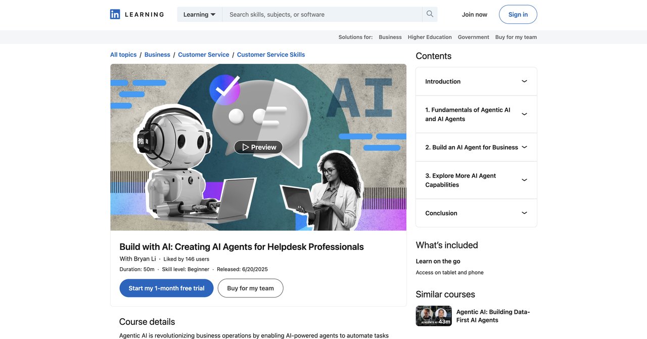 Build with AI: Creating AI Agents on LinkedIn Learning