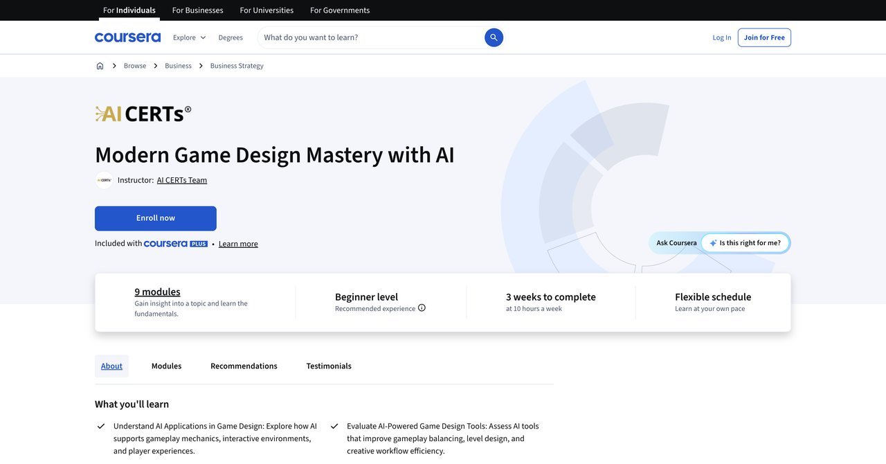 Modern Game Design Mastery with AI