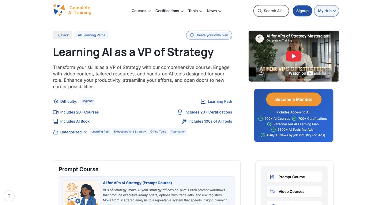 CompleteAI Training Course for VPs of Strategy