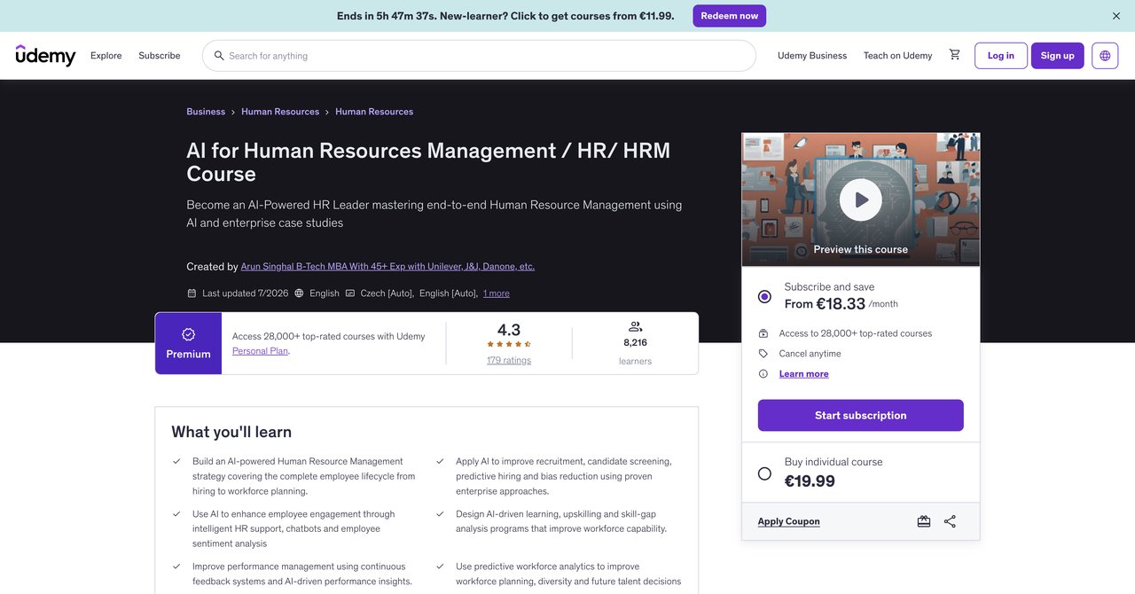 AI for Human Resources Management / HR/ HRM Course