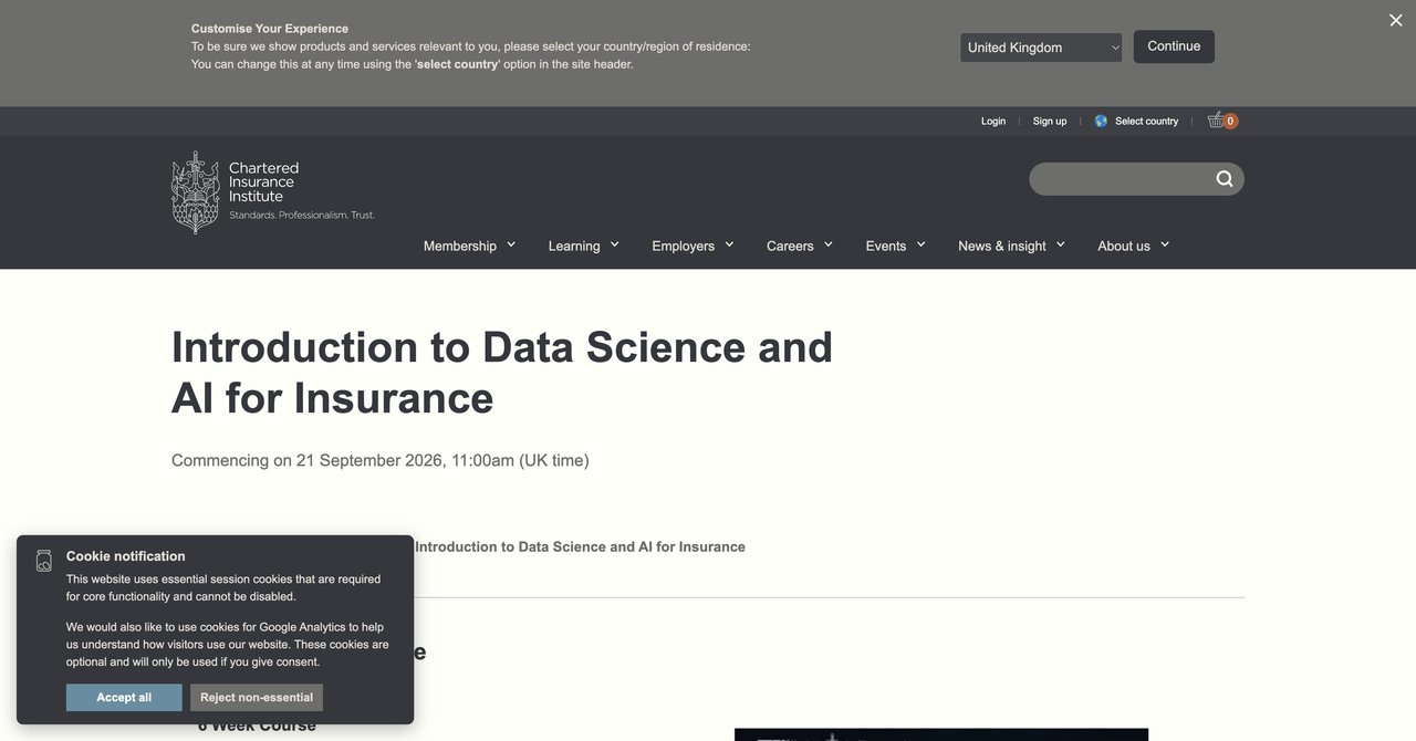 Introduction to Data Science and AI for Insurance by CII