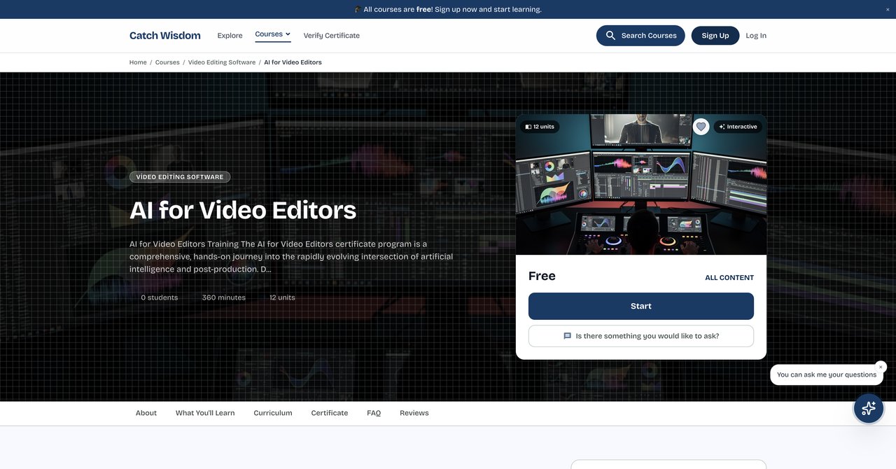 Free AI for Video Editors by Catch Wisdom