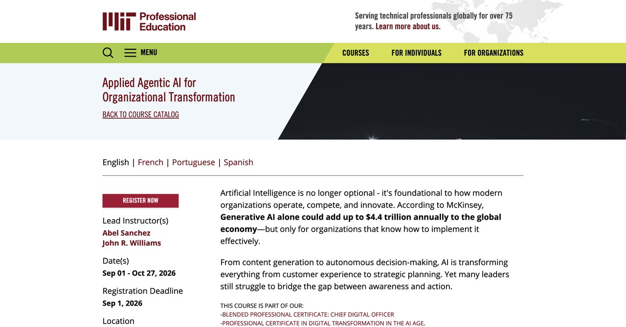 MIT Professional Education - Applied Agentic AI