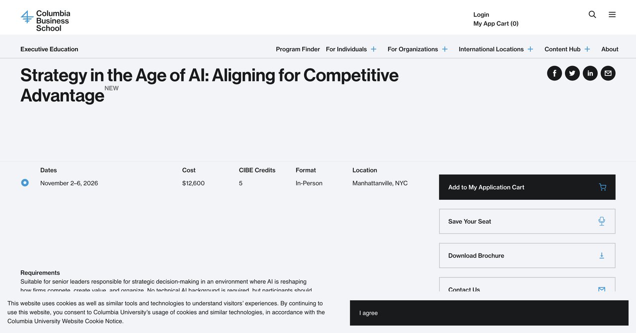 Columbia Business School Strategy in the Age of AI Course