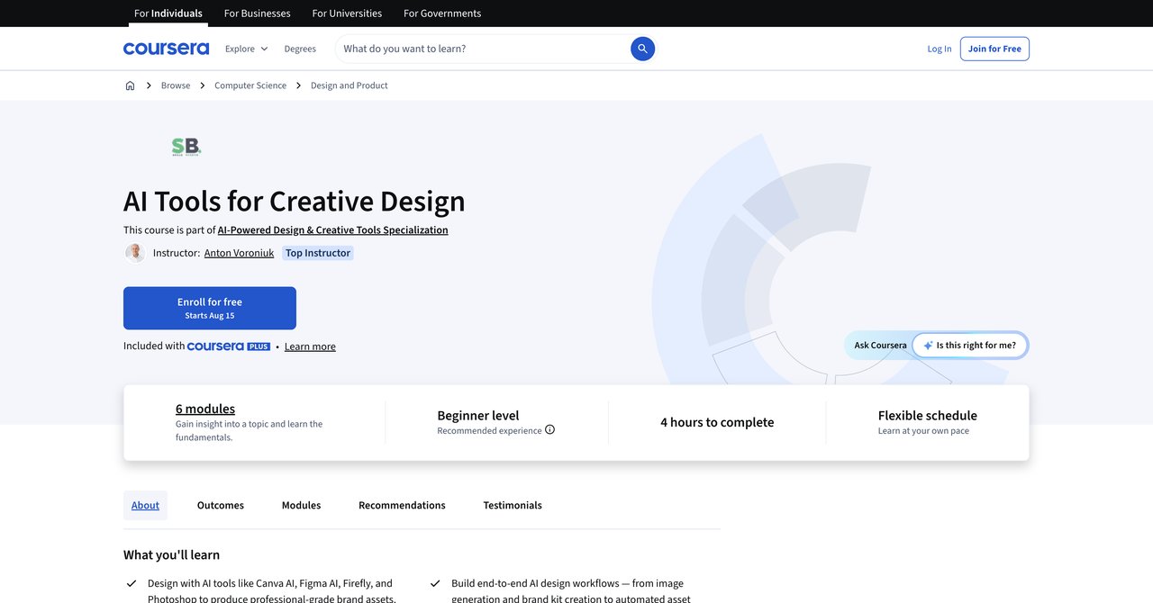 AI Tools for Creative Design by Coursera