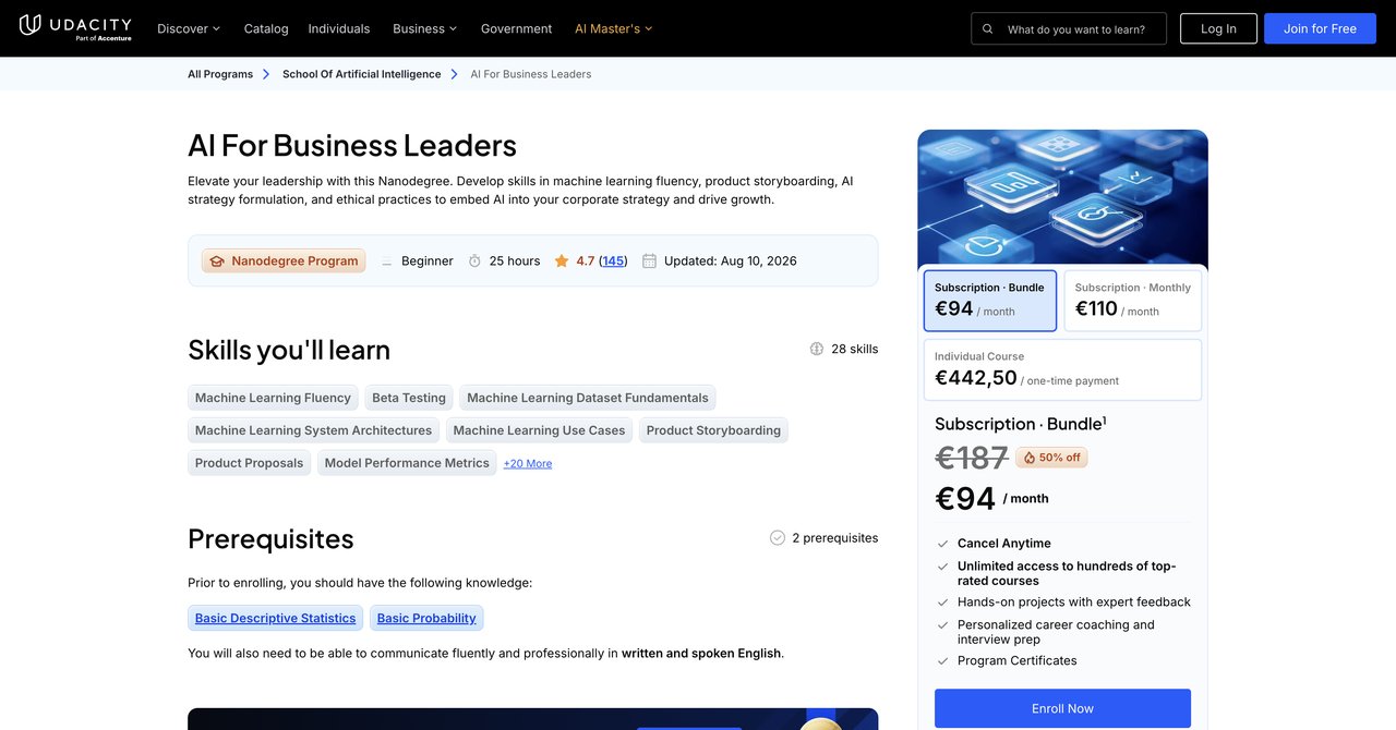 AI for Business Leaders Udacity