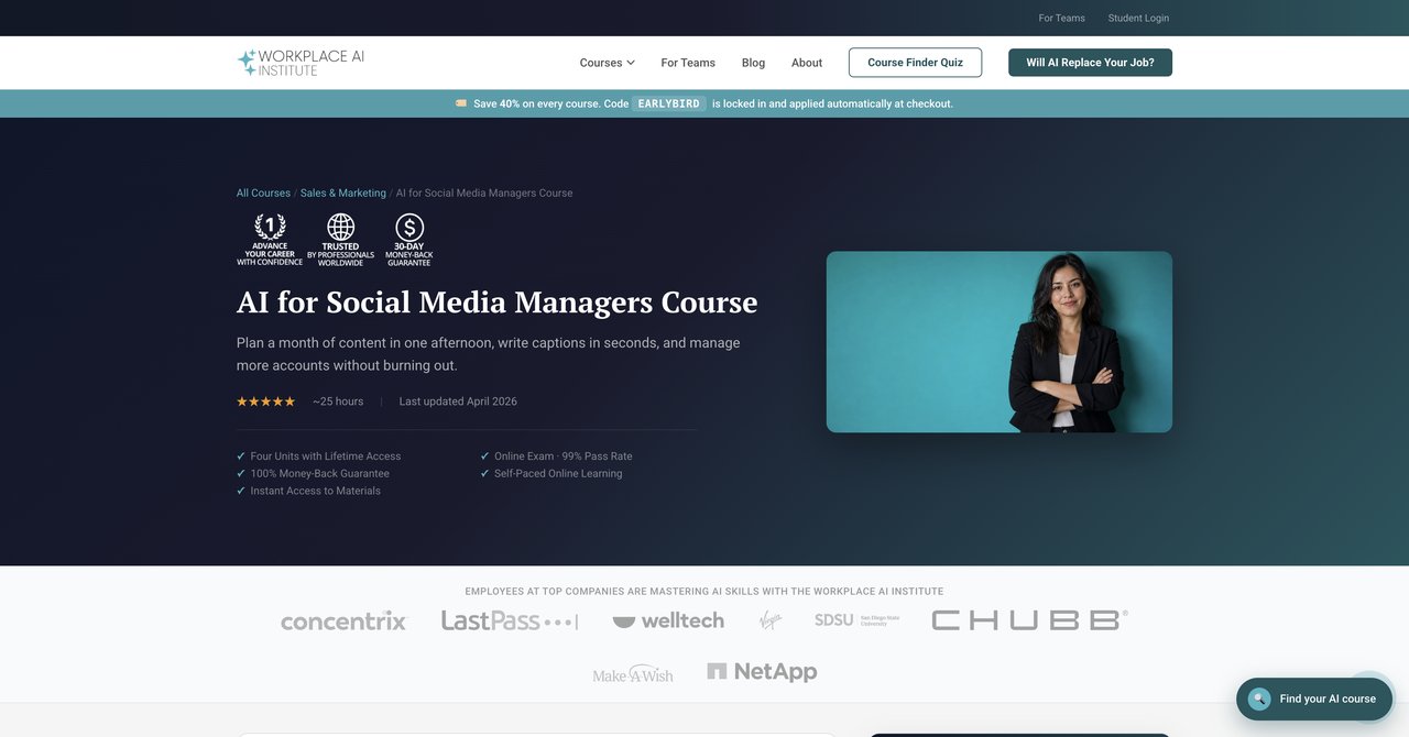 AI for Social Media Managers Course by Workplace AI Institute