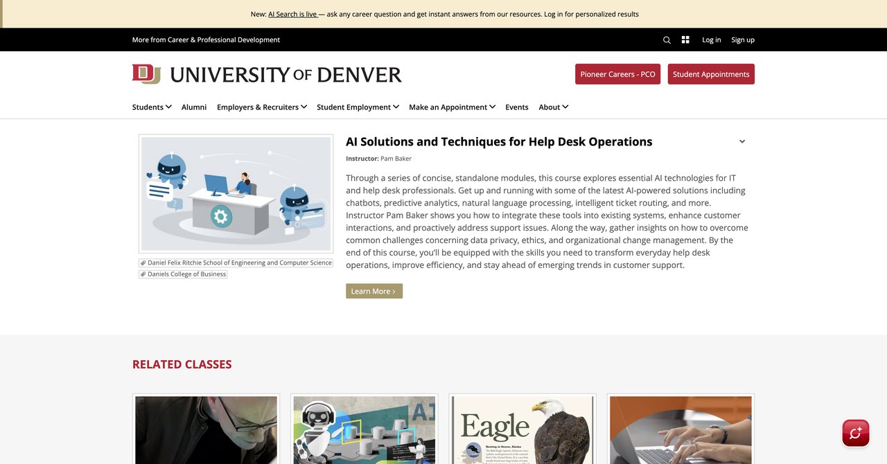AI Solutions and Techniques for Help Desk Operations by University of Denver