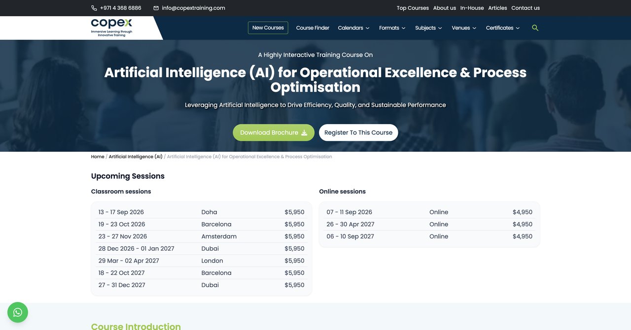 Artificial Intelligence for Operational Excellence and Process Optimisation