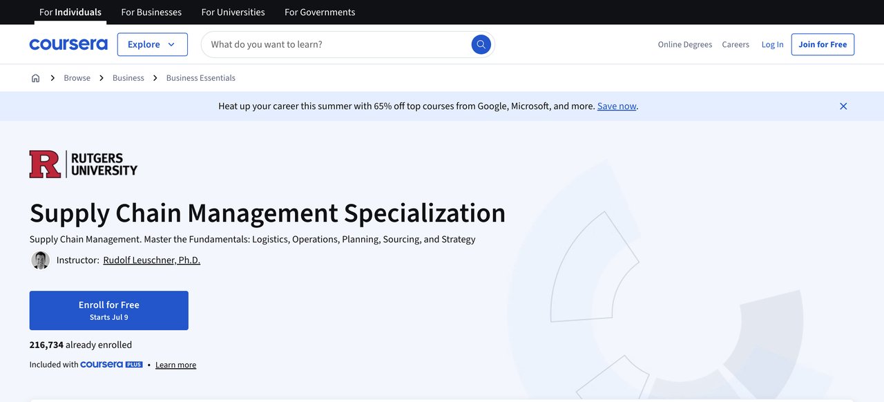 Supply Chain Management Specialization