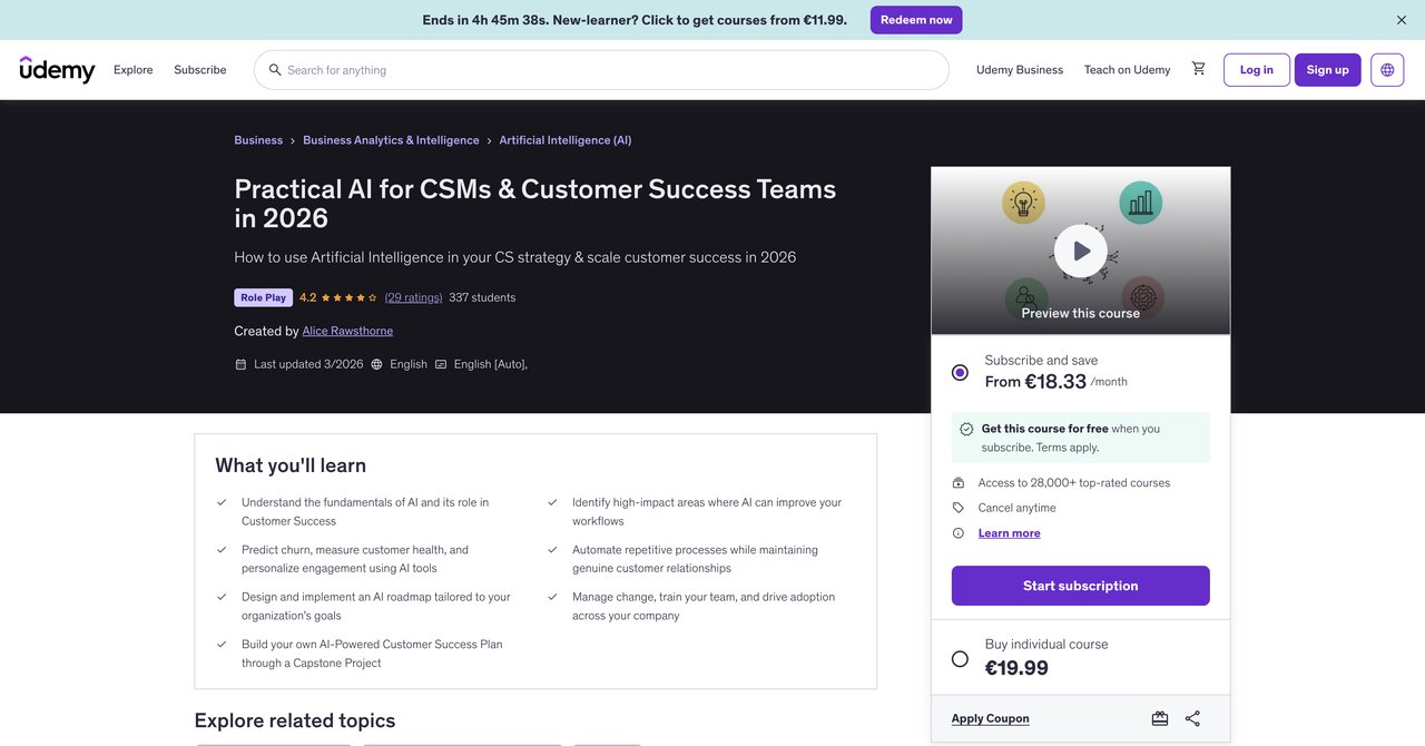 Practical AI for CSMs & Customer Success Teams by Udemy