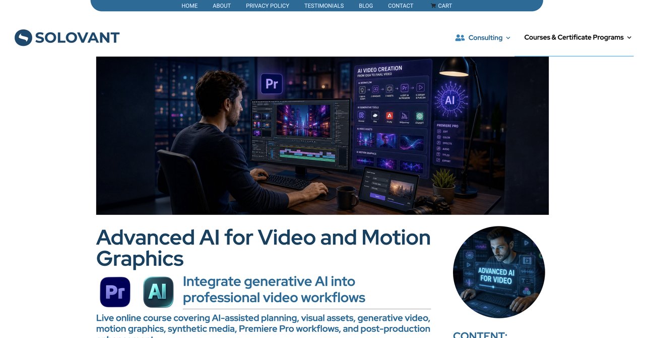 Advanced AI for Video and Motion Graphics by SOLOVANT