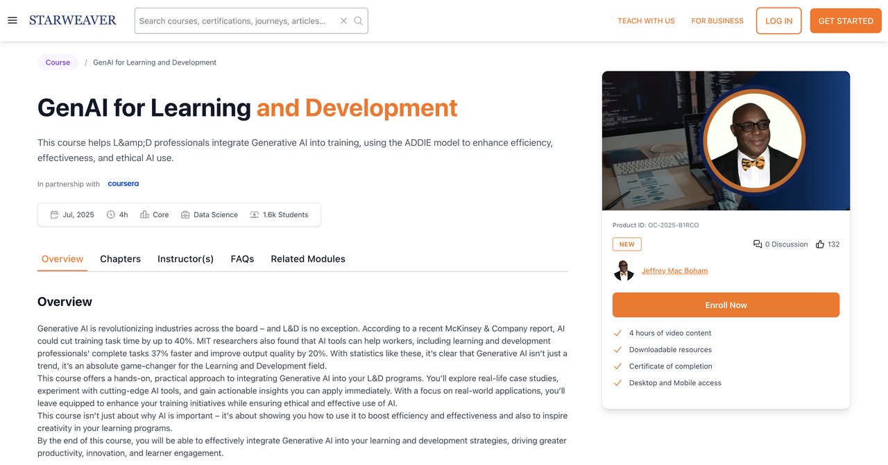GenAI for Learning and Development by Starweaver