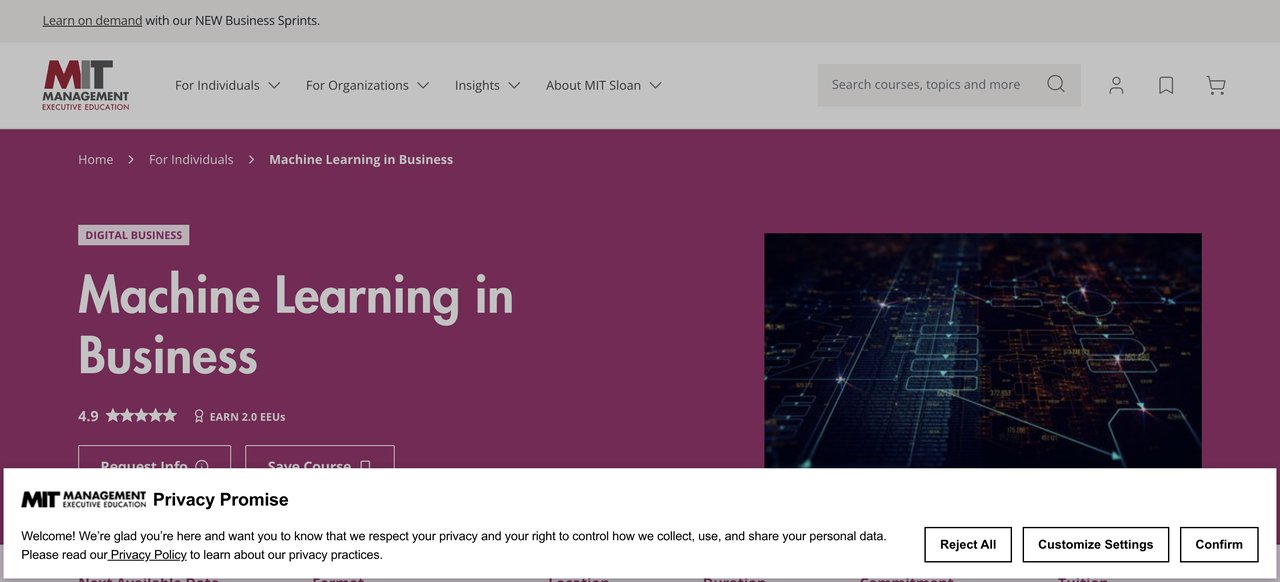 Machine Learning in Business by MIT Sloan Executive Education