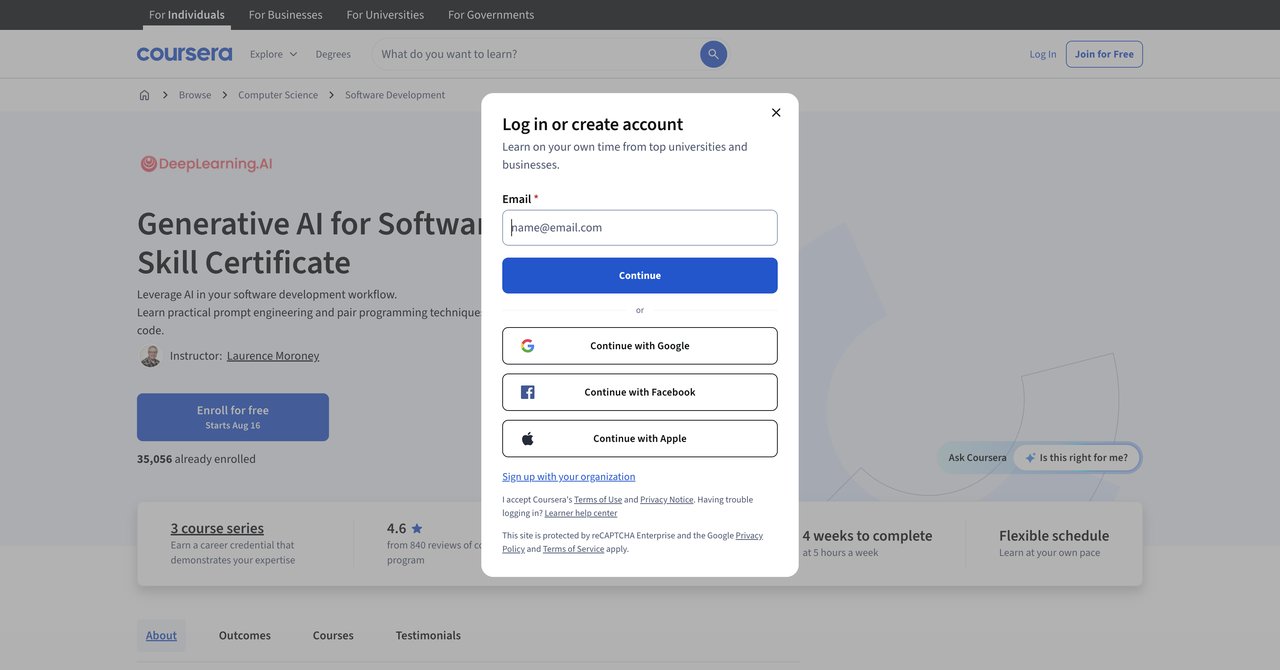 Generative AI for Software Development Skill Certificate