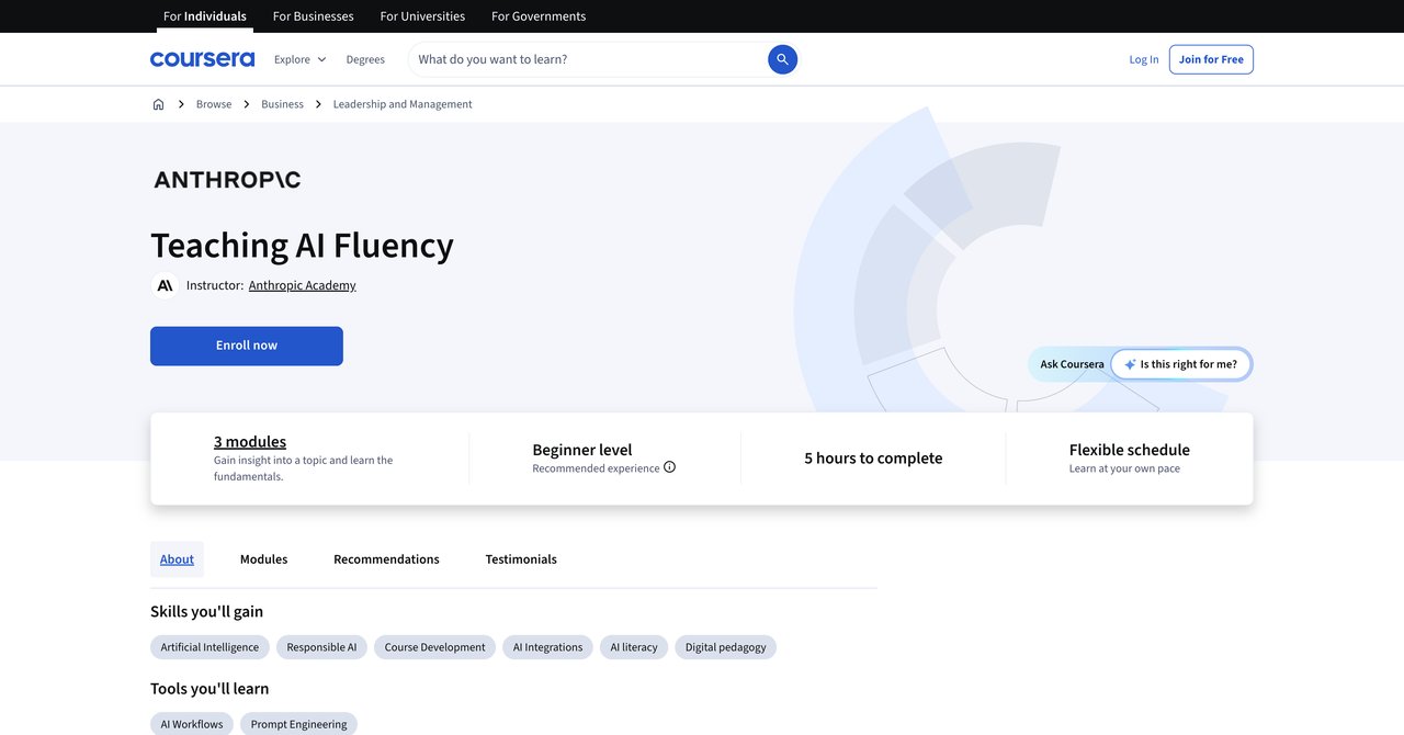 Teaching AI Fluency by Coursera