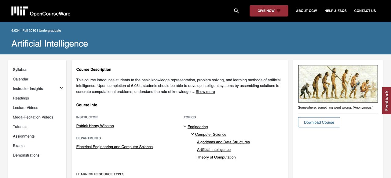 AI by MIT OpenCourseWare