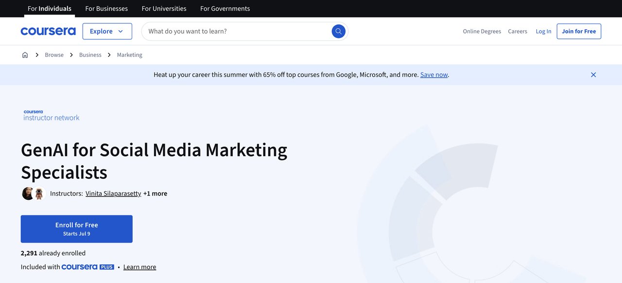 GenAI for Social Media Marketing Specialists