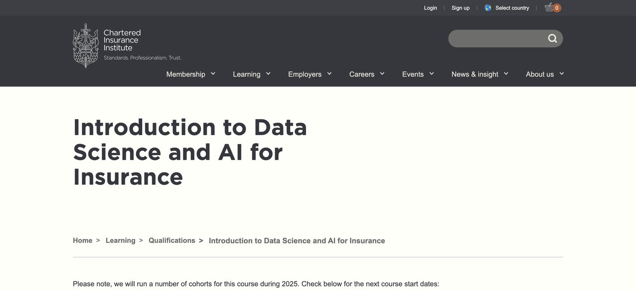 Introduction to Data Science and AI for Insurance