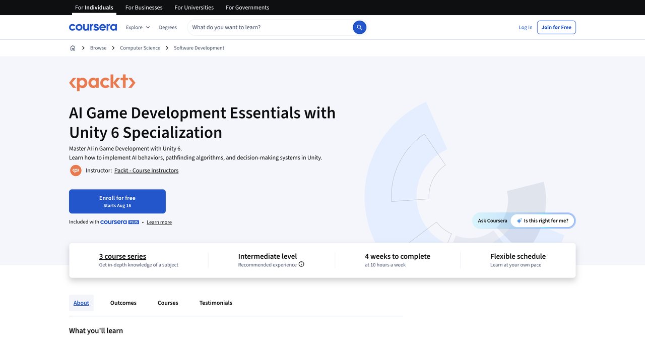 AI Game Development Essentials with Unity 6