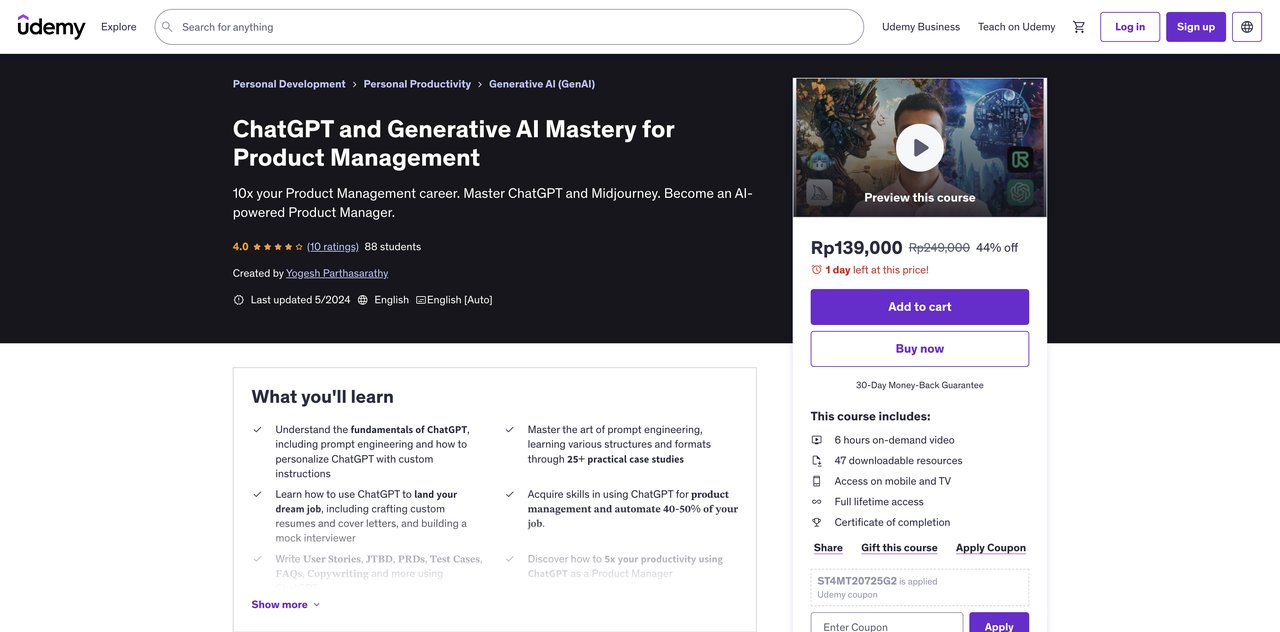 Udemy ChatGPT AI Course