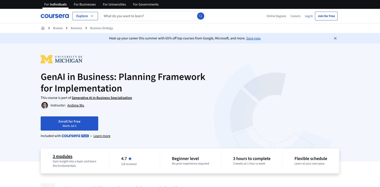 GenAI in Business: Planning Framework for Implementation