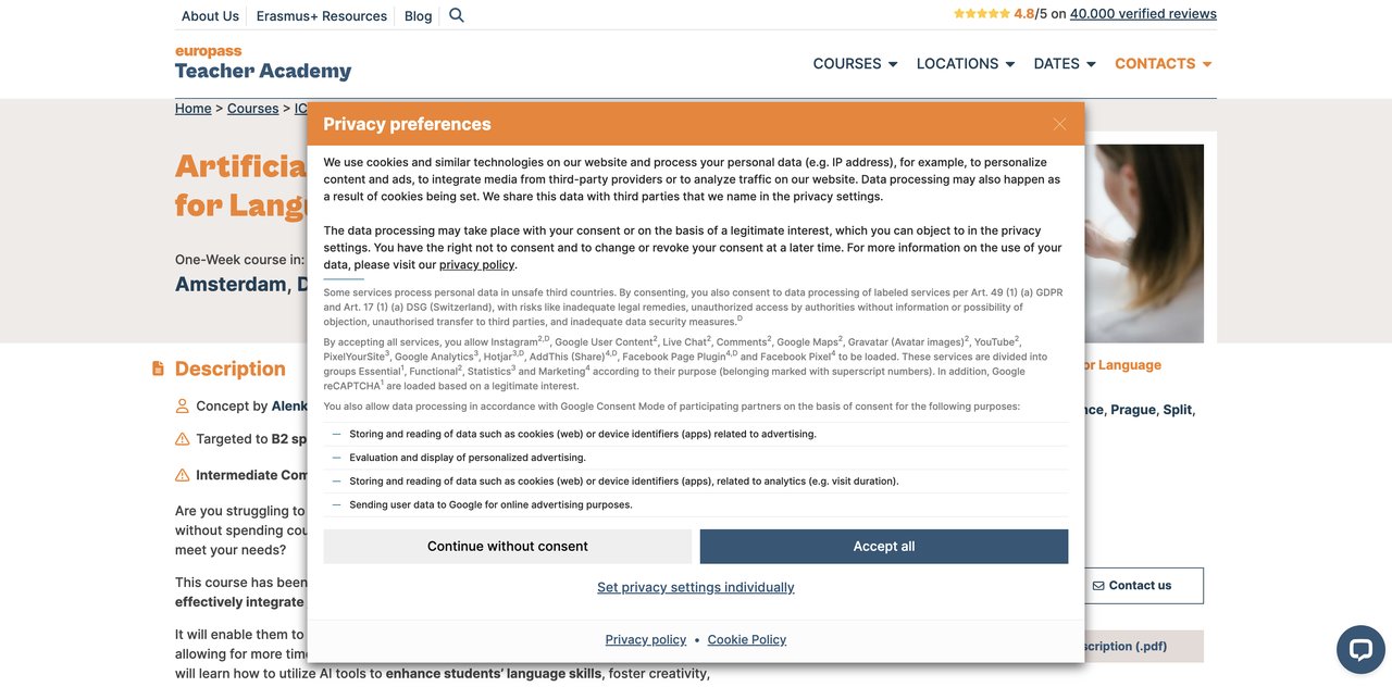 Artificial Intelligence Tools for Language Teachers