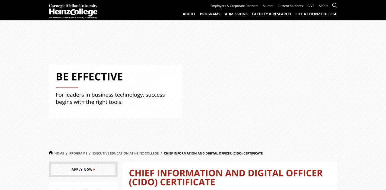 Chief Information Officer (CIO) Certificate