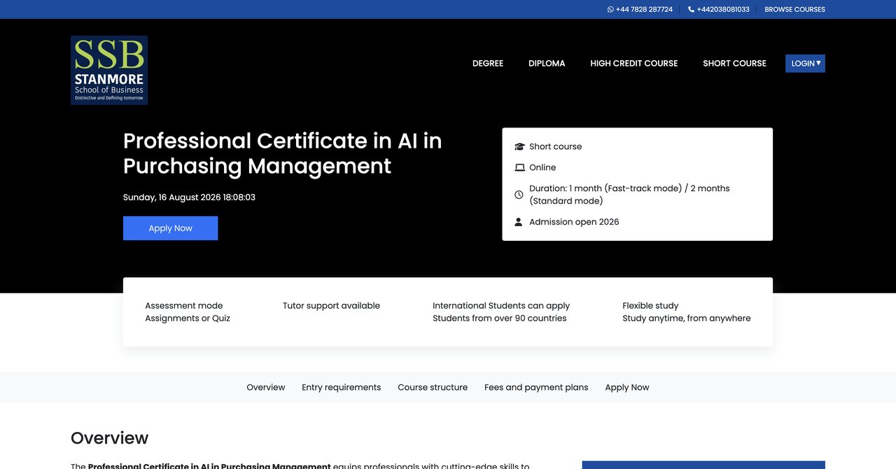 Stanmore School of Business AI in Purchasing