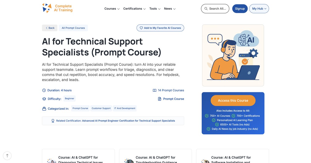 AI for Technical Support Specialists Prompt Course