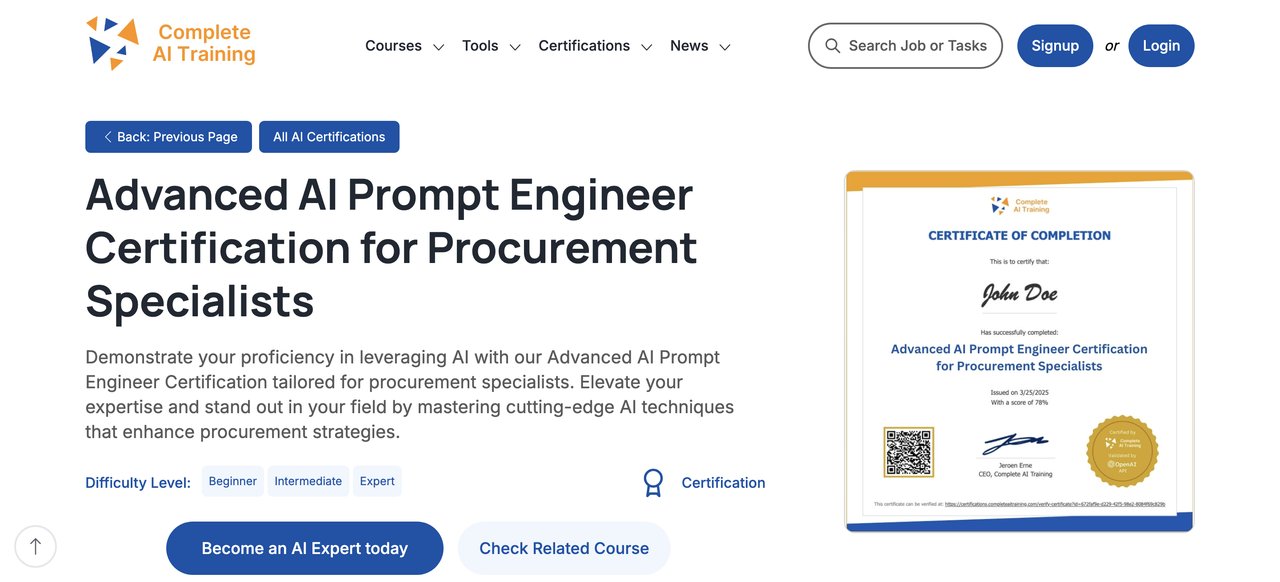 Advanced AI Prompt Engineer Certification for Procurement Specialists
