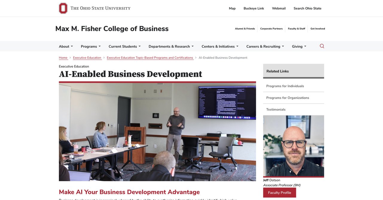 AI-Enabled Business Development , Fisher College of Business