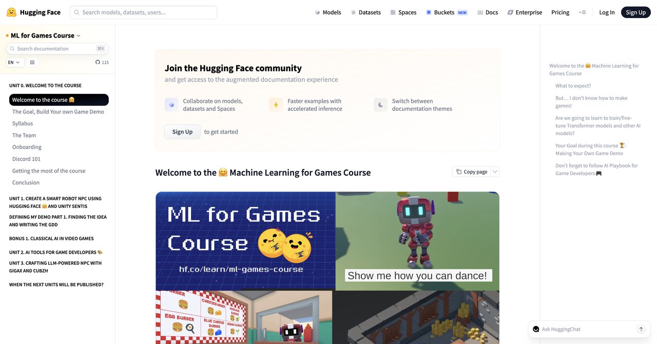 Machine Learning for Games Course